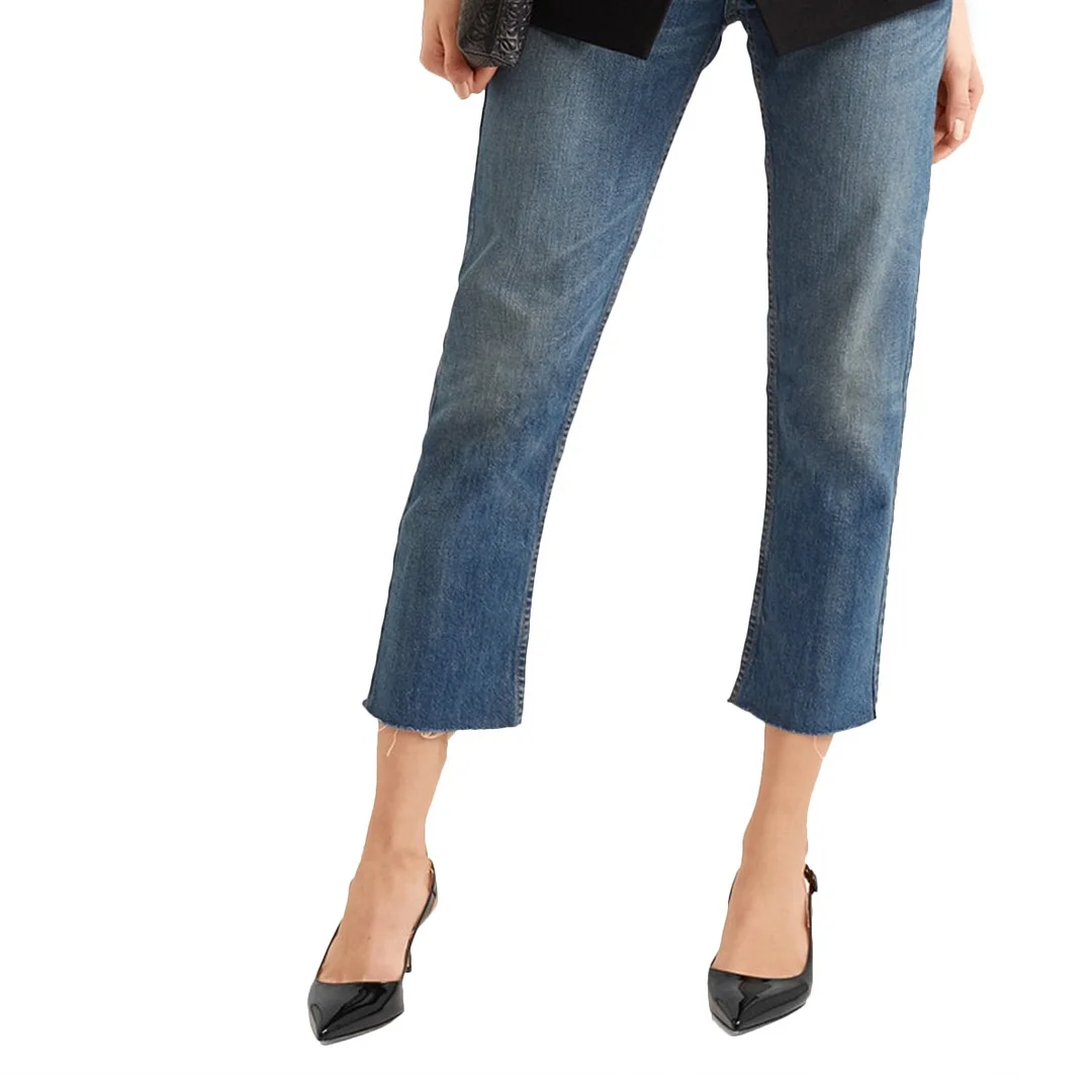 Patent Leather Pointed Toe Kitten Heel Buckle Slingback Pumps in Black