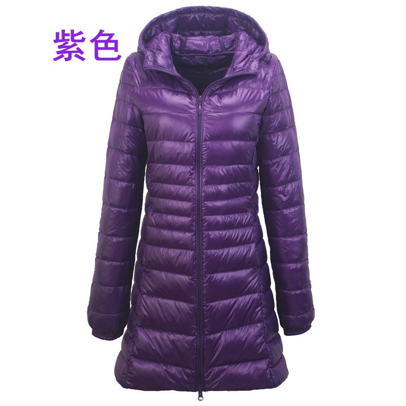 Nylon Women's Season Hooded Down Jacket Plus Size