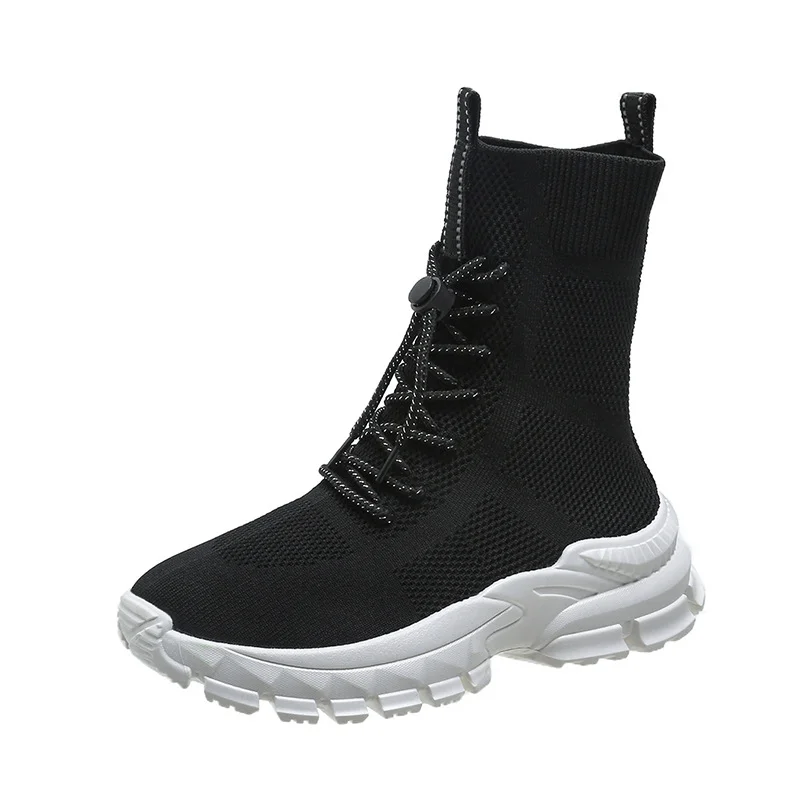Tanguoant Tanguoant Boots Women's Spring And Autumn Elastic Socks Boots 2023 New Platform Casual Knit Sports Ankle Boots Sock Shoes