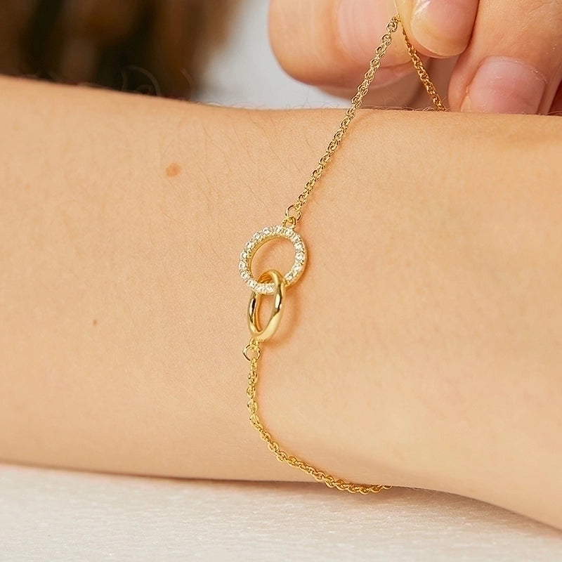 Minimalist Solid Color Copper Inlay Rhinestones Zircon 18k Gold Plated Rose Gold Plated Silver Plated Bracelets