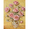 DIY Pearl Painting Pink Roses for Home Wall Decor with Frame(40x30cm)