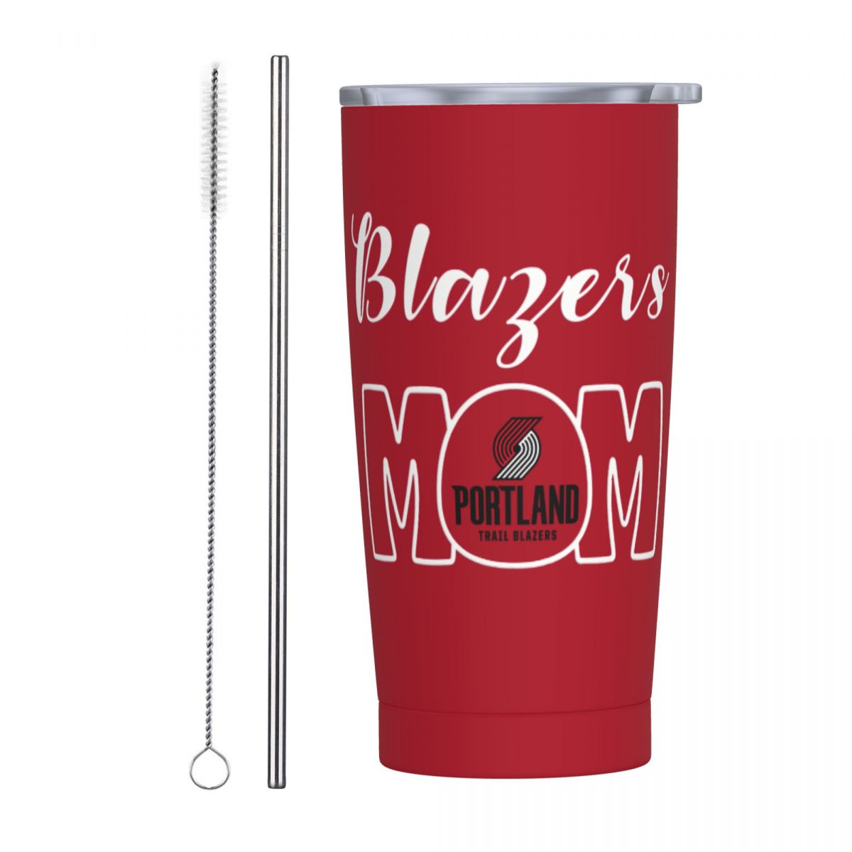 Portland Trail Blazers Mom 20oz Tumbler with Lid and Straw