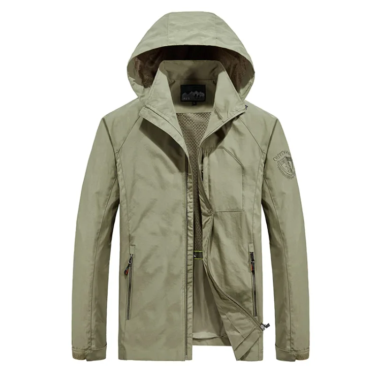 Men's Outdoor Sports Hooded Trench Jacket