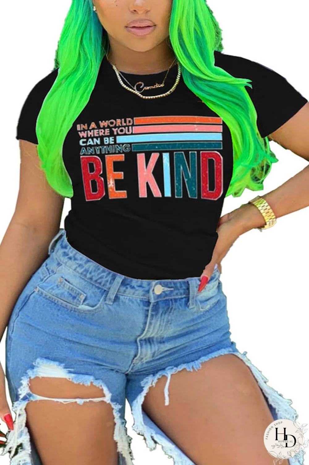 Yellow White Black Yellow O Neck Short Sleeve Letter Patchwork Print Slim fit Tops