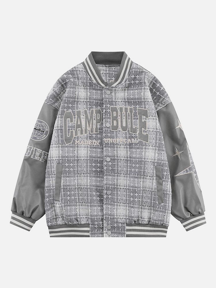 "CAMPBULE" Embroidery Varsity Jacket
