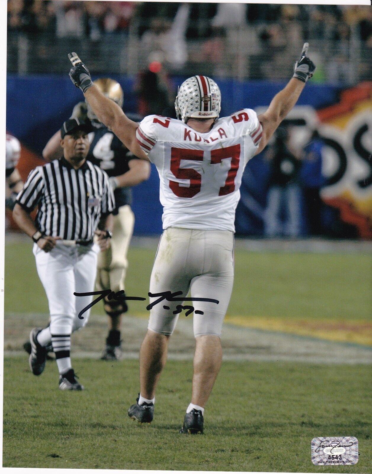 MIKE KUDLA OHIO STATE BUCKEYES ACTION SIGNED 8x10