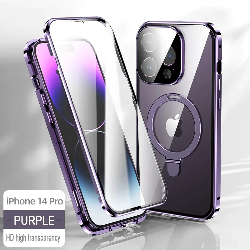 iPhone series double-sided magnetic holder mobile phone case