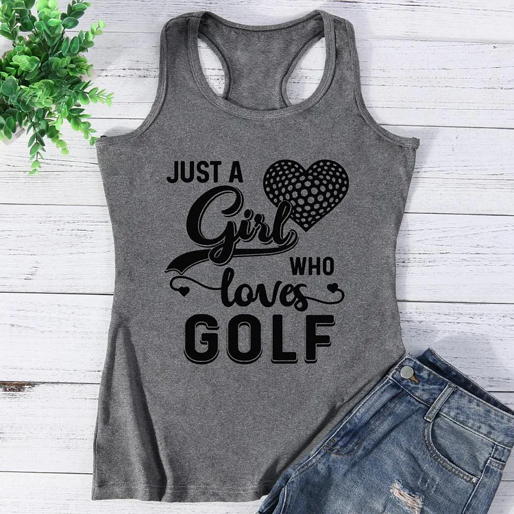 JUST A GIRL WHO LOVES GOLF Vest Top-Annaletters