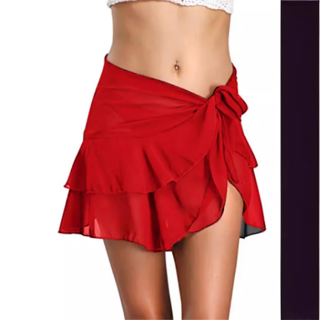Athvotar Athvotar New Summer Chiffon Elegant Skirt Bag Hip Skirt Splicing Women Slim Slimming Skirt