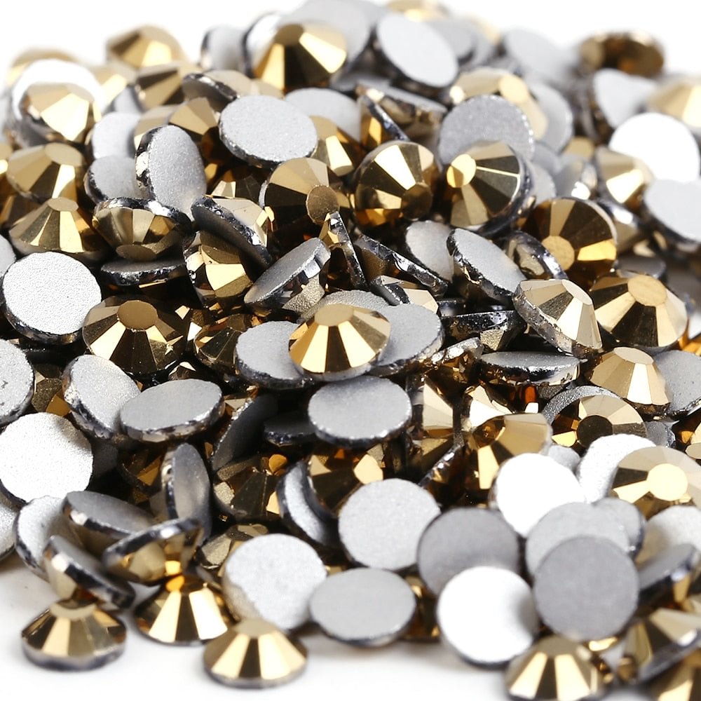 Gold Hematite / Aurum 3D Nail Art decoration ss3 ss4 ss5 ss6 ss10 ss16 ss20 ss30 ss34 Glass/Crystal Nails Non HotFix Rhinestones