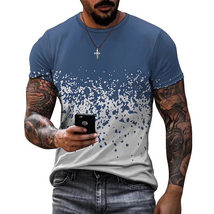 BrosWear Casual Gradient Short Sleeve T-Shirt