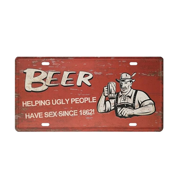 Beer - Car Plate License Tin Signs/Wooden Signs - 5.9x11.8in
