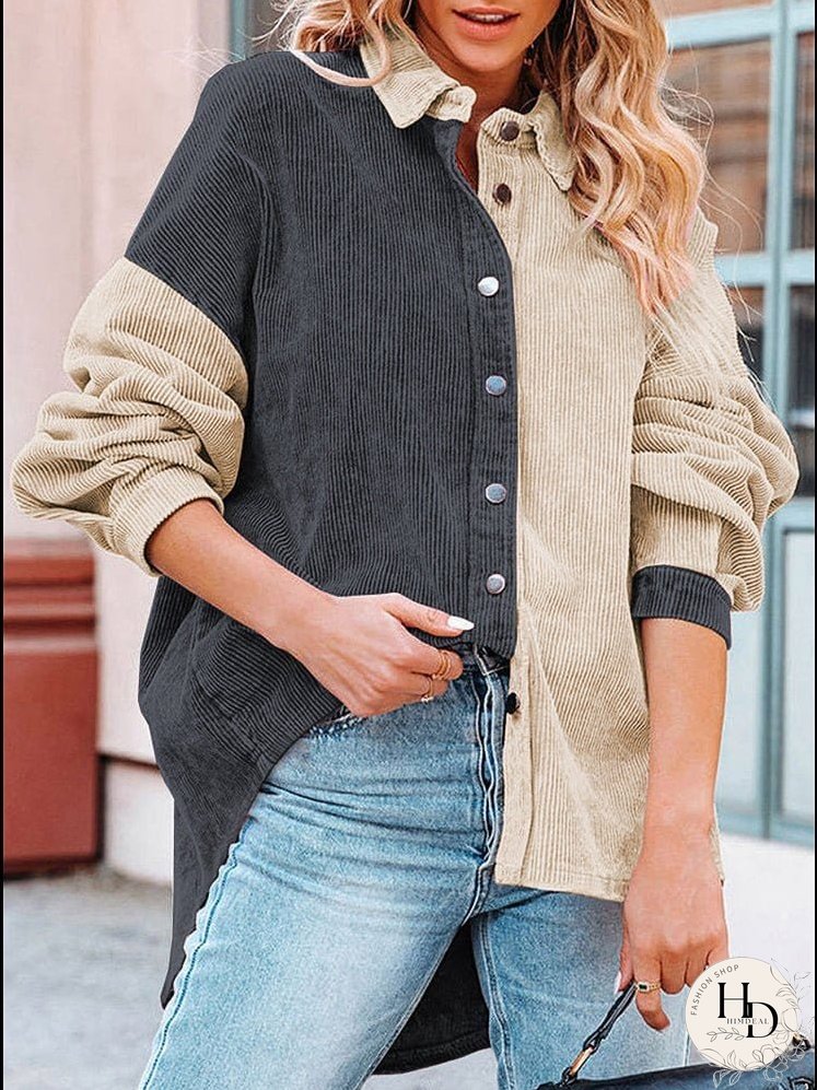 Statement Corduroy Colorblock Jacket