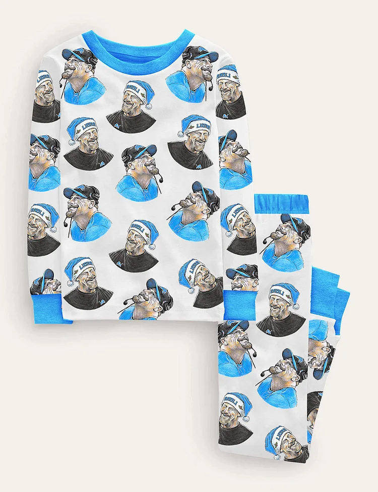 Kid's Detroit Lions Football Pajama Set