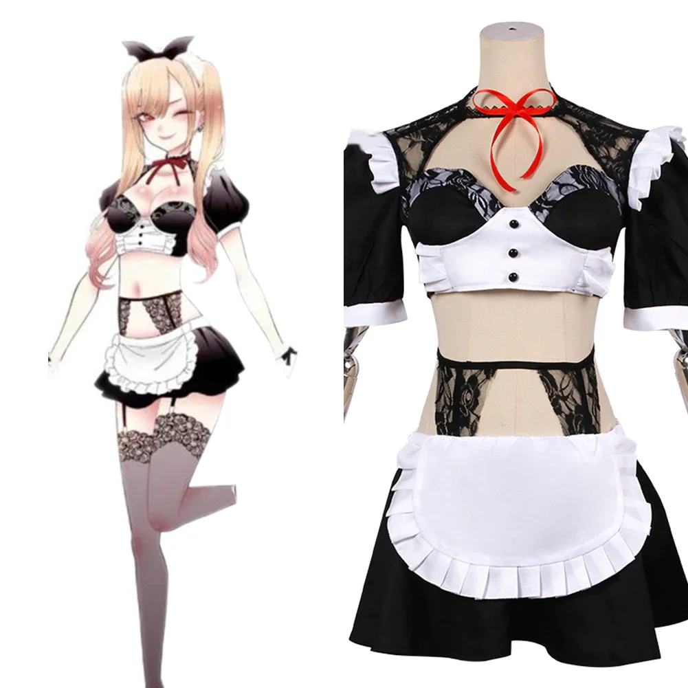 My Dress-Up Darling Kitagawa Marin Cosplay Costume Maid Dress Outfits Halloween Carnival Suit