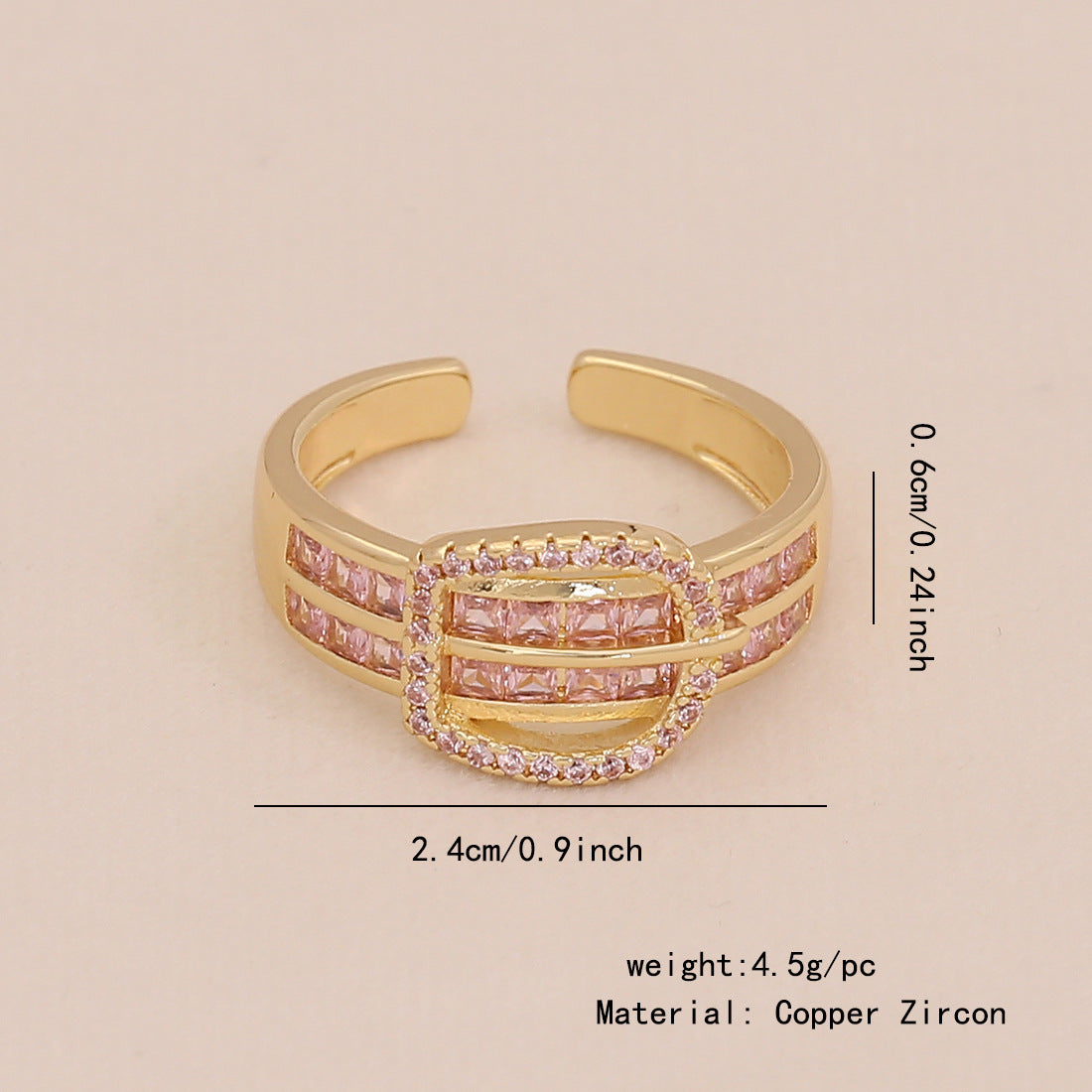 All-Match Love Zircon Open Ring Female All-Match Ins Style Bow Female Ring R118