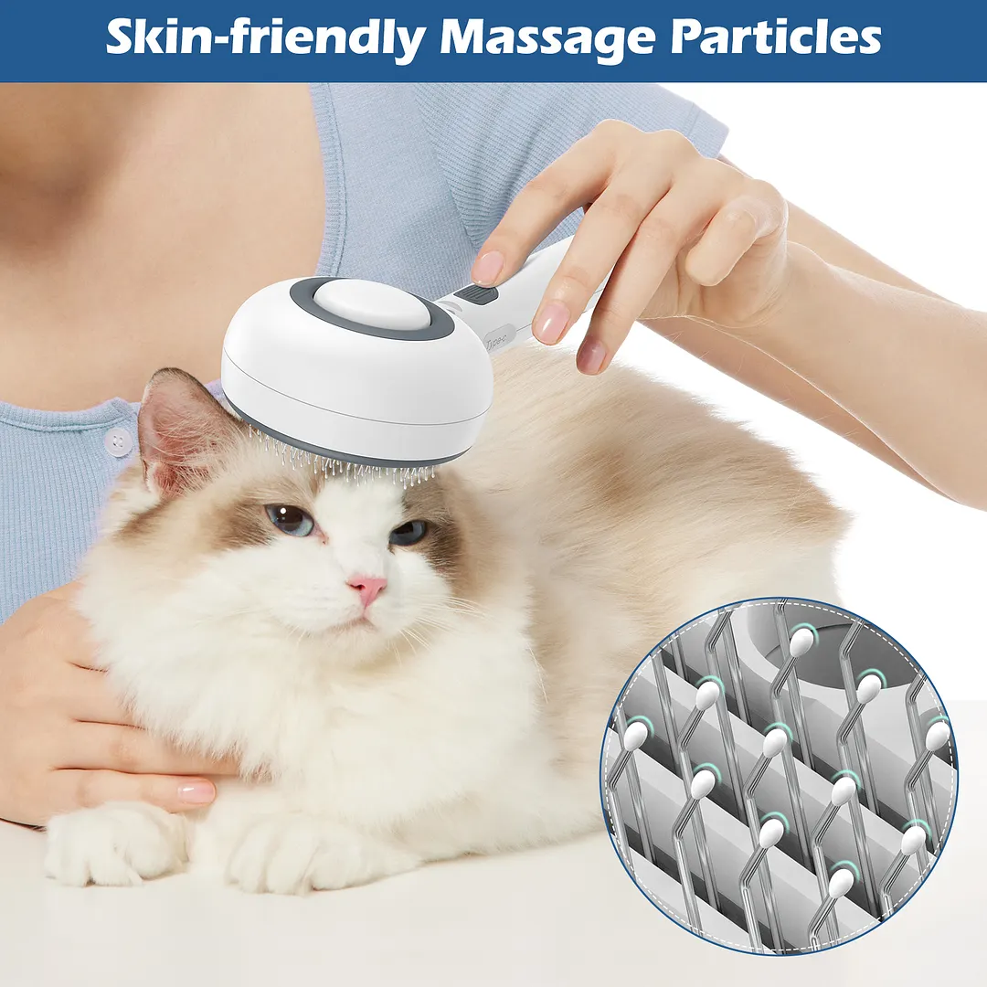 BEBANG Cat Steam Brush 3 in 1, One-Click Hair Removal Brush with Steam for Cats and Dogs