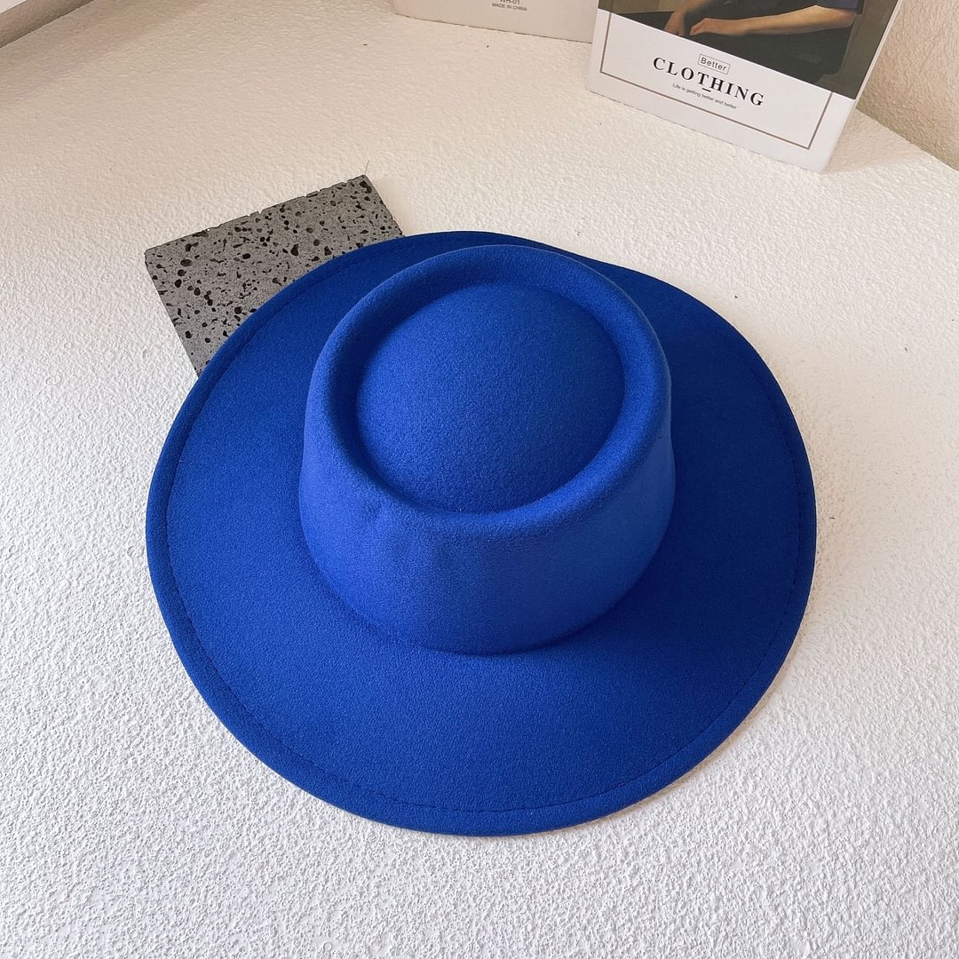 Porkpie Flat Top Hat - Blue