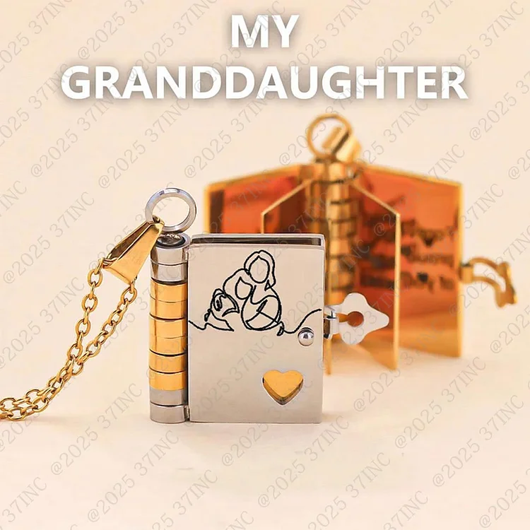 For Granddaughter - A Link That Can Never Be Undone Inspiring Book Necklace