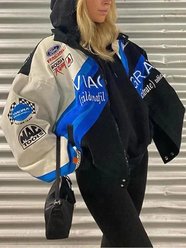 Brownm Logo Graphic Oversize Zipper Jacket