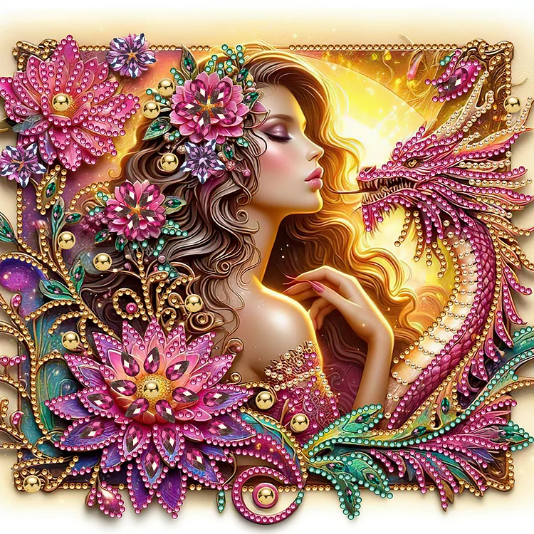 Dragon Girl 30*30CM (Canvas) Special Shaped Drill Diamond Painting gbfke