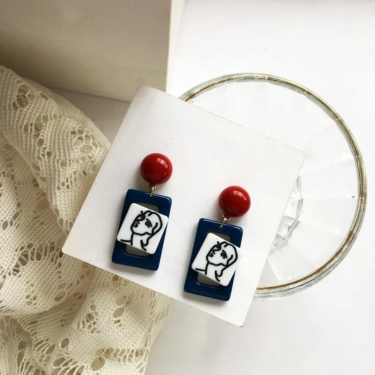 Abstract Portrait Earrings