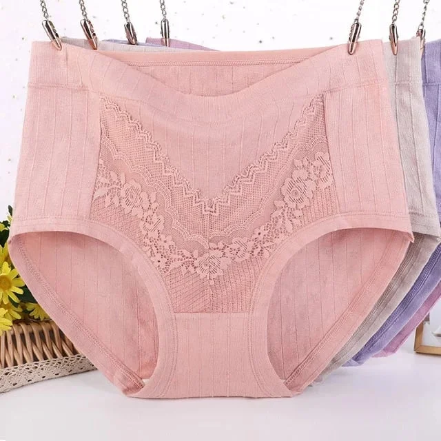 2023 Newest Large Size Hygroscopic Lace Cotton Underwear Radinnoo.com
