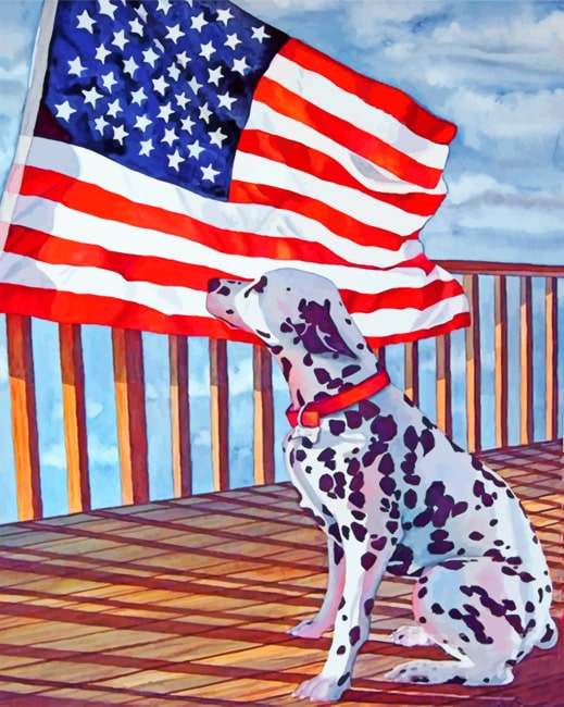 

Dog And Flag – Paint By Numbers - 40*50CM, 501 Original