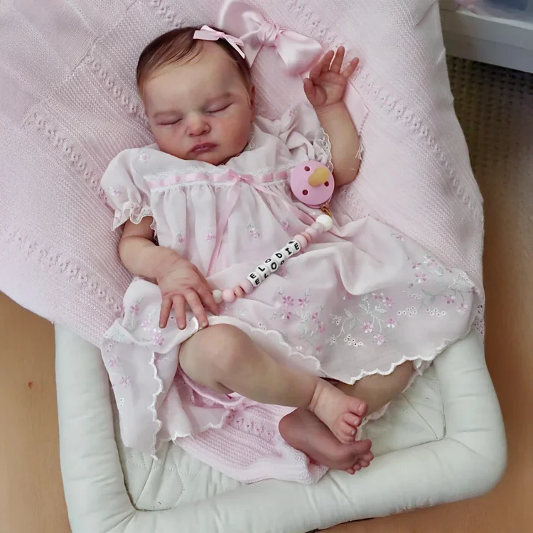 [New] 20" Lifelike Reborn Girl Baby Brown Hair Doll Tissain with Heartbeat💖 & Sound🔊：Realistic Reborn Baby Dolls By Rsgdolls®