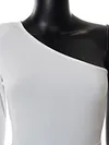 One-Shoulder Solid Color Split-Joint Mesh Long Sleeve Fashion Jumpsuit