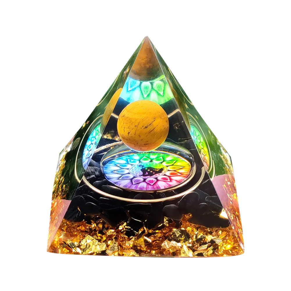 5cm Natural Stone Orgonite Pyramid Healing Crystals Orgone Energy Generator