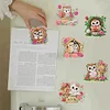 (US Local)6Pcs Acrylic  Owls Diamond Painting Fridge Magnet for Fridge Whiteboard