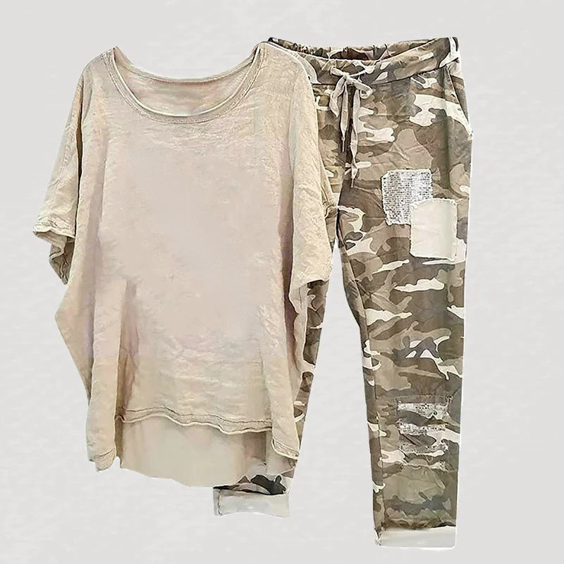 Women's Fashion Printed Two Piece Casual Set