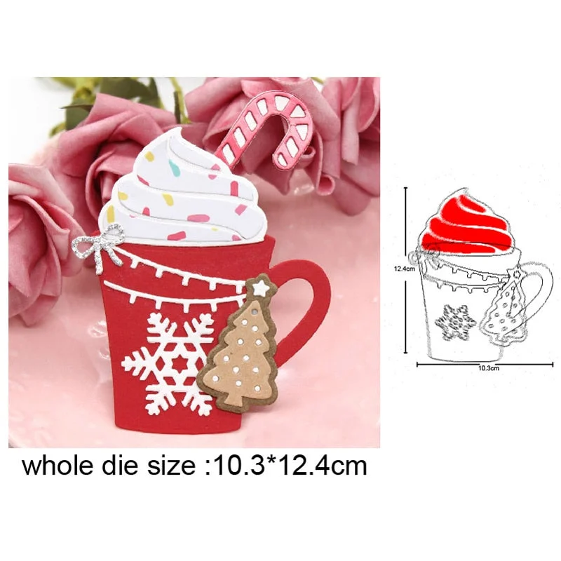 Christmas Cake Cup Metal Cutting Dies 2020 For DIY Scrapbooking Dies Embossing Die Cuts Craft Paper/photo Cards Stencils Dies