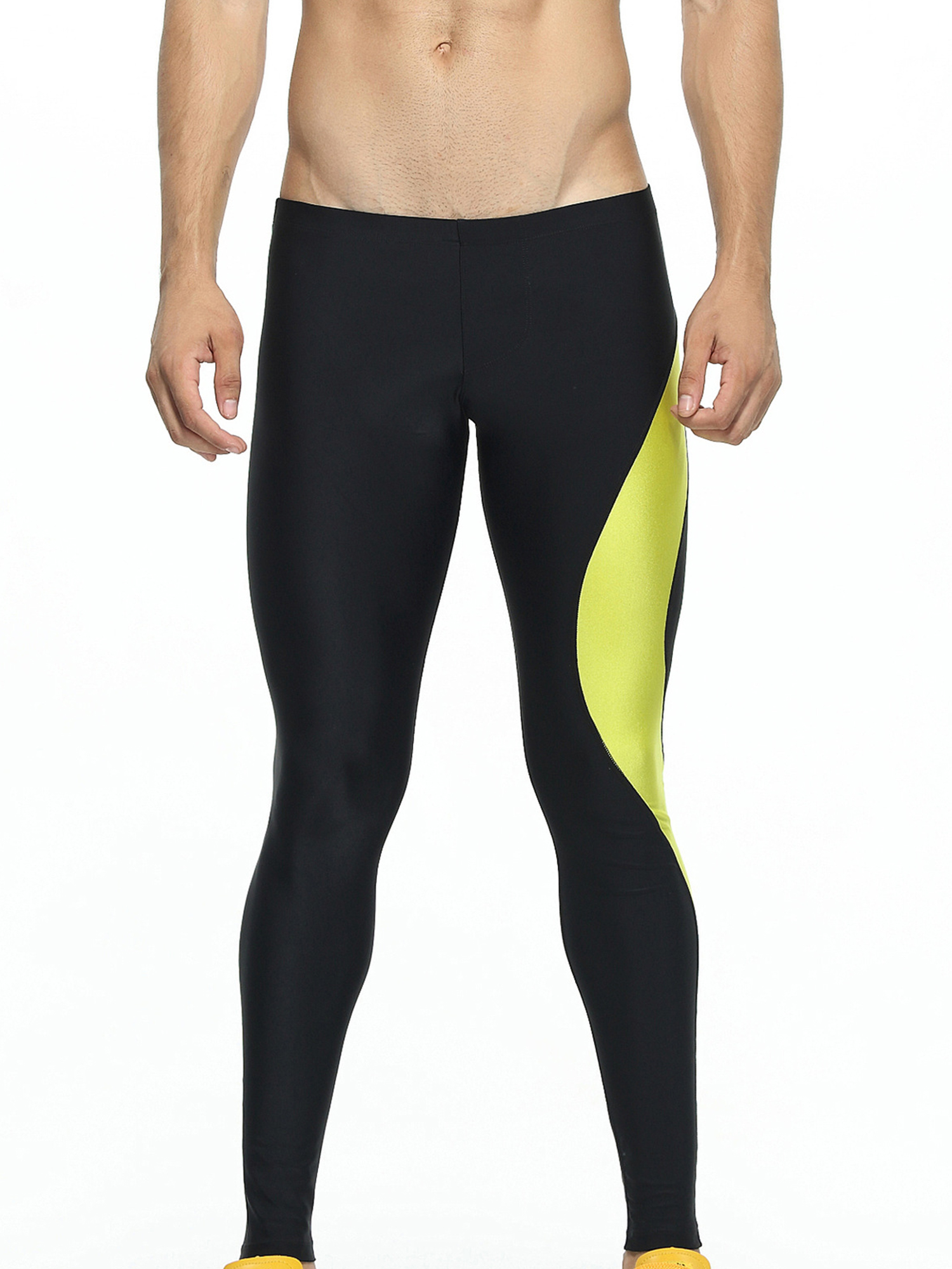 Mens Sports Yoga Fitness Running Pants Leggings Low Rise Stretchy Skinny Pencil Pants Fashion Surfing Swimming Bottoms Leggings