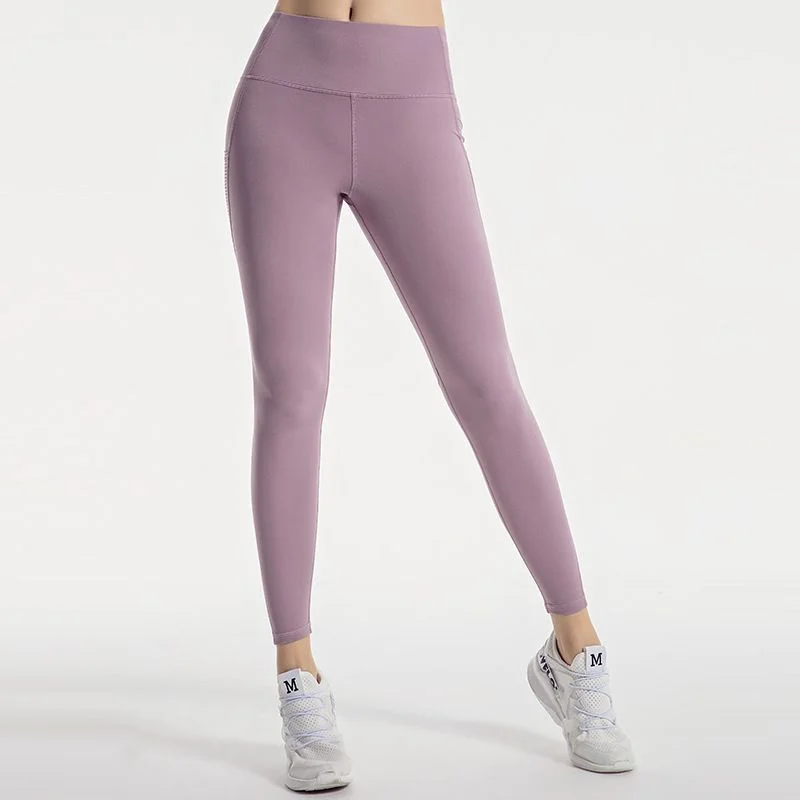 Women  High Rise Pant with Pockets Purple