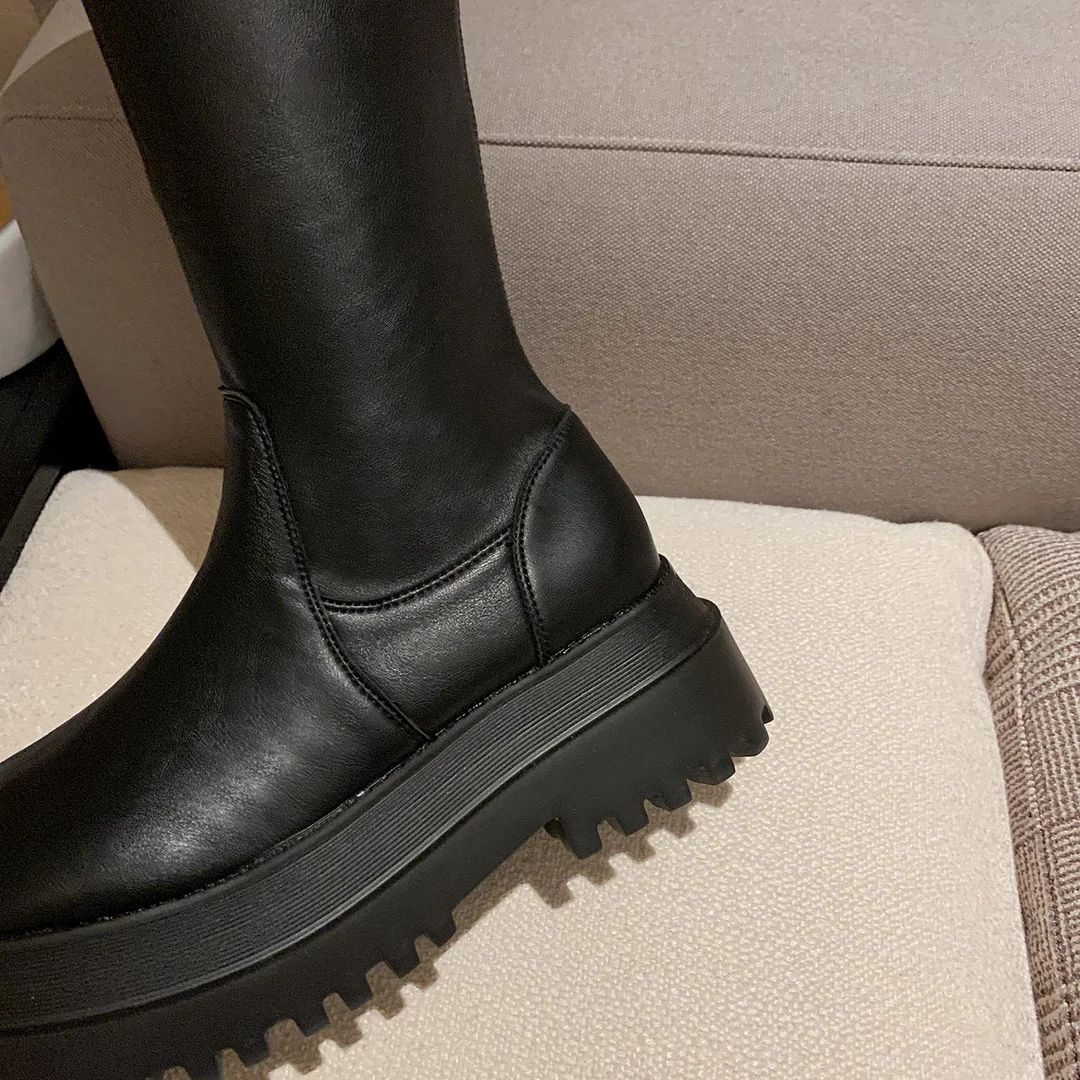 2021 Fashion Women Boots Winter Heels Quality Long Comfort  Mujer Thigh High Boot Botas Mujer Zipper Knee-high Botas Para Mujer