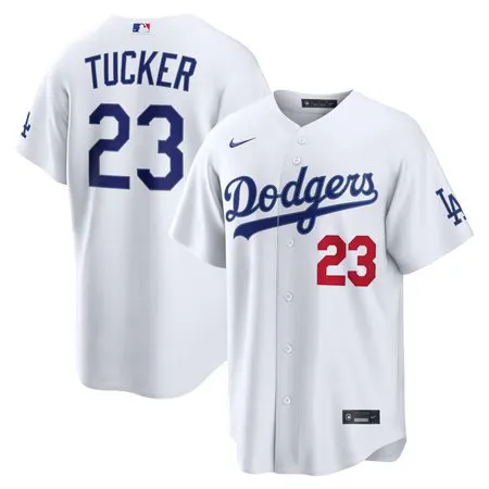 Youth Los Angeles Dodgers #23 Kyle Tucker  White Home Stadium Jersey