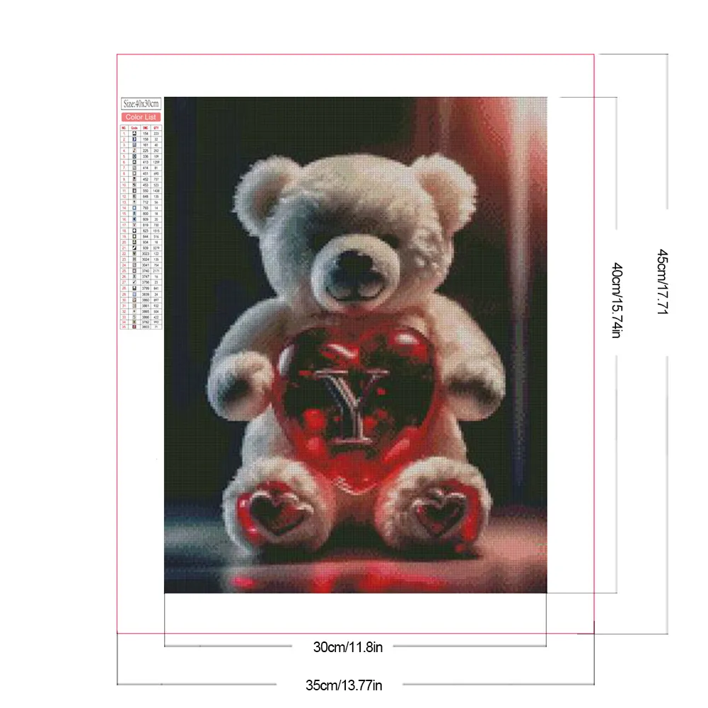 Diamond Painting - Full Square Drill - Bear Love Y(Canvas|35*45cm)
