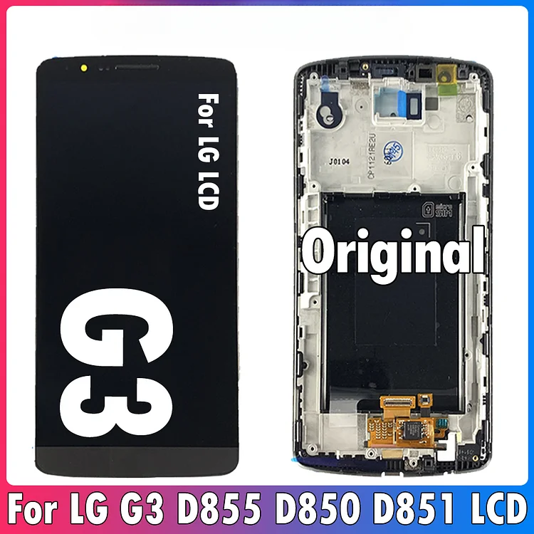 5.5" Original For LG G3 LCD Display Touch Screen Digitizer Assembly For LG G3 D850 D851 D855 LCD Screen Replacement With Frame