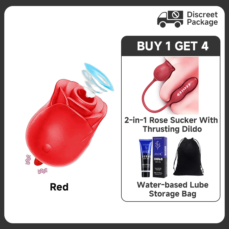 Rends Rose Toy 2 In 1 Tongue Licking Vibrator And Clitoral Stimulator