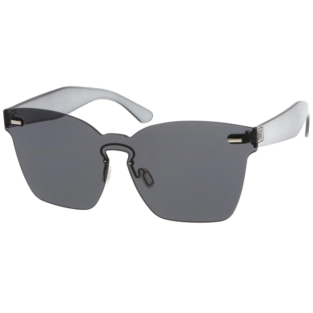 Oversize Rimless Keyhole Nose Bridge Mono Lens Horn Rimmed glasses 63mm