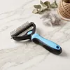 2In1 Pet Grooming Rake Anti-Slip Handle Double-Sided Deshedding Comb Multi-Purpose Extra-Wide Dog Grooming Brush for Detangling Deshedding Brushing/Thinning