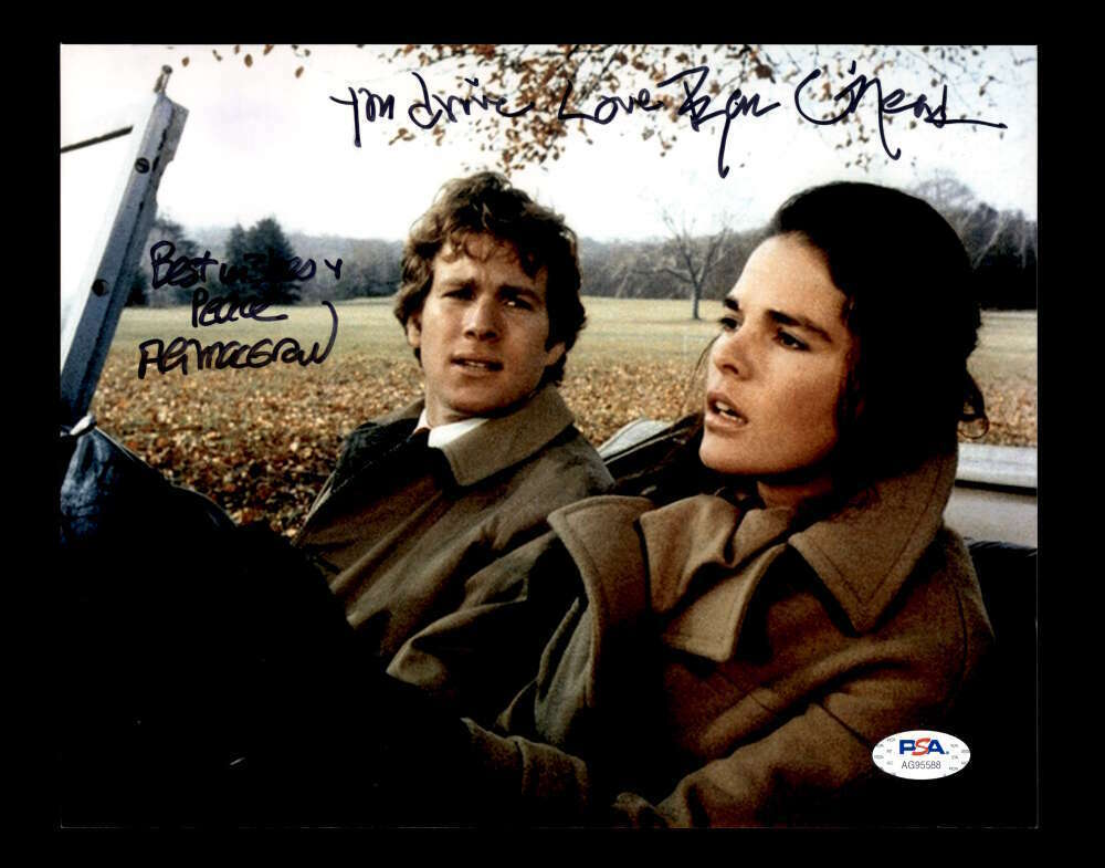 Ryan O'neal Ali MacGraw PSA DNA Coa Hand Signed 8x10 Love Story Photo Poster painting Autograph