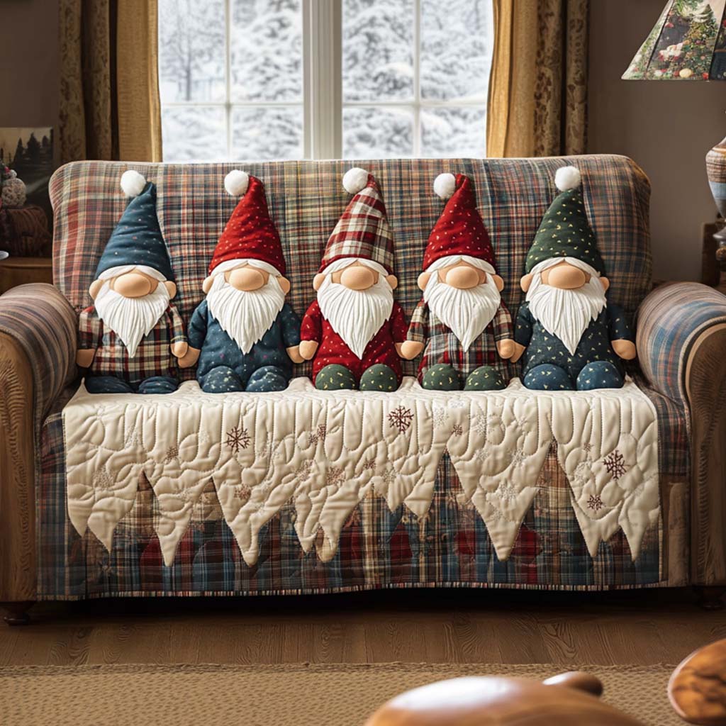 Cozy Gnomes Quilted Sofa Cover NCU0NT10740 everthome