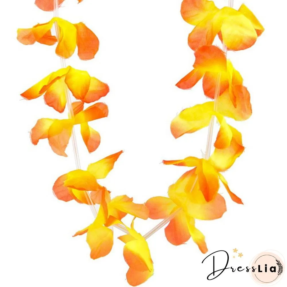 Hawaiian Wreath Leis Garland Artificial Necklace Hawaii Flowers Party Supplies Beach Fun
