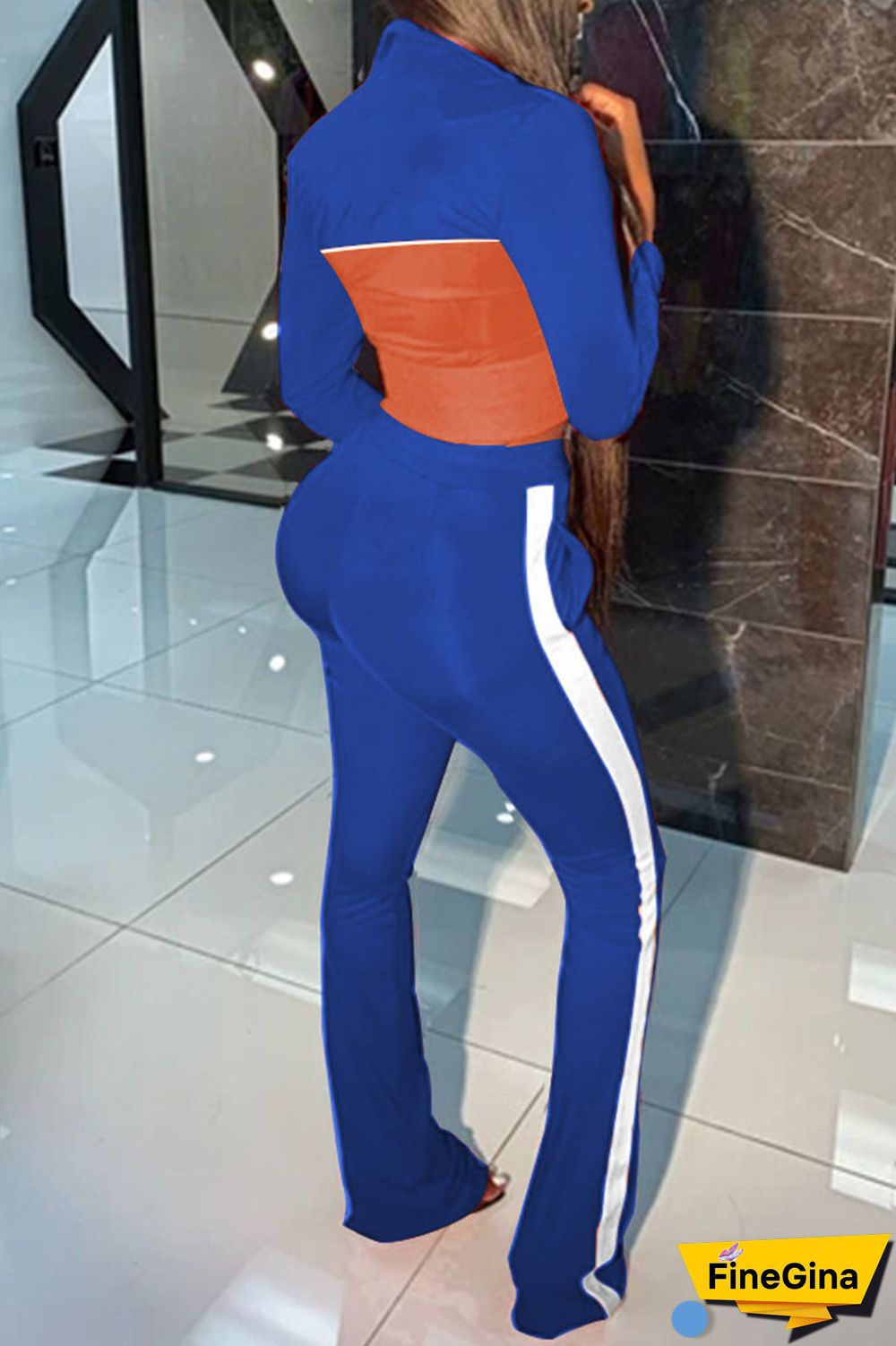 Grey Casual Sportswear Solid Patchwork Zipper Long Sleeve Two Pieces