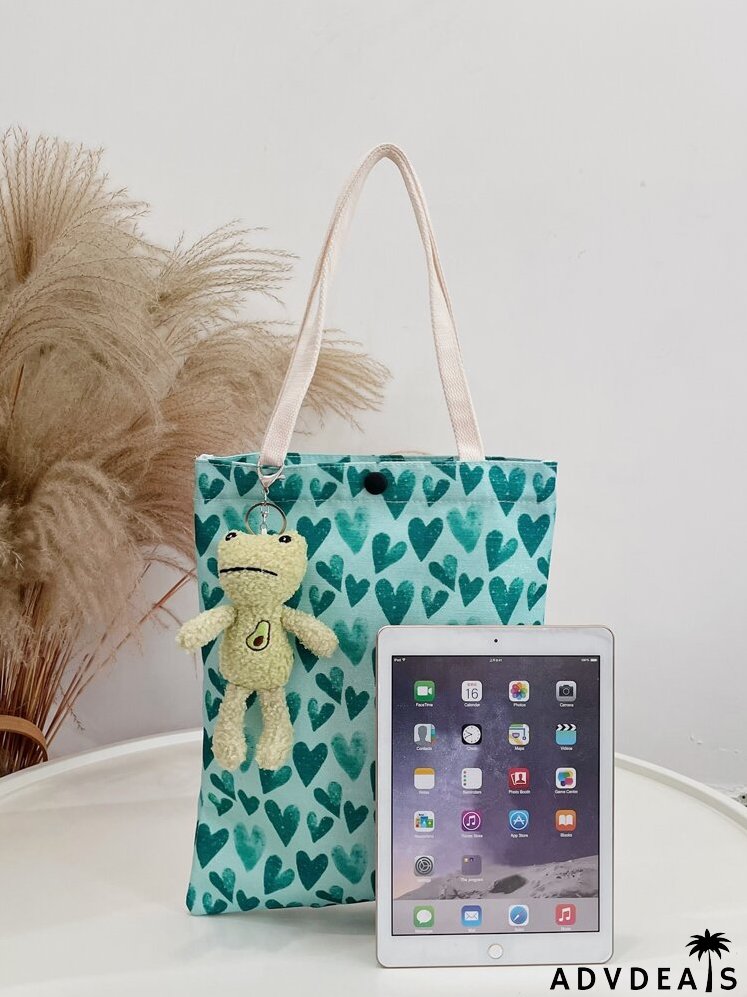 Cartoon Charm Heart Pattern Tote Bag