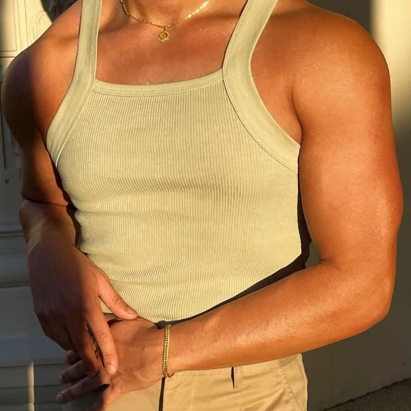 Cotton Ribbed Tank Top-inspireuse