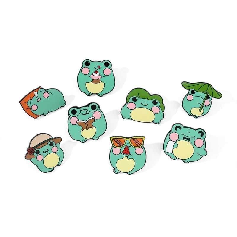 Cartoon Style Cute Funny Pin Cartoon Frog Alloy Stamping Stoving Varnish Plating Unisex Brooches